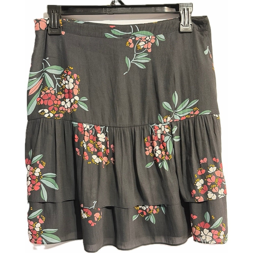 Loft‎ Floral Ruffled Tiered Mini Skirt Boho Chic Cottagecore Summer 4